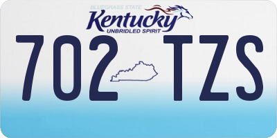 KY license plate 702TZS