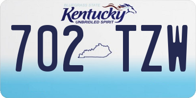 KY license plate 702TZW