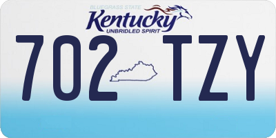 KY license plate 702TZY