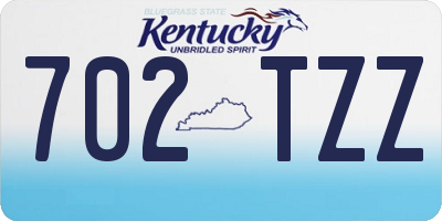 KY license plate 702TZZ