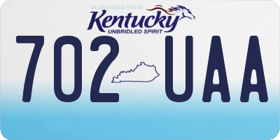 KY license plate 702UAA
