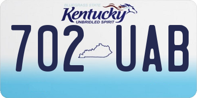 KY license plate 702UAB