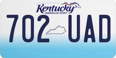 KY license plate 702UAD