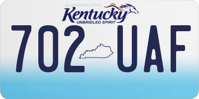 KY license plate 702UAF