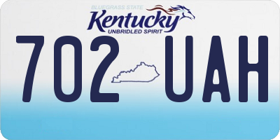 KY license plate 702UAH