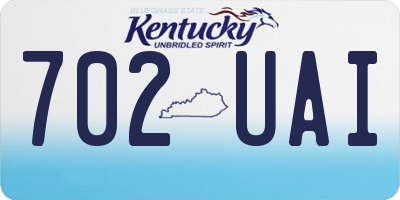 KY license plate 702UAI