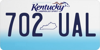 KY license plate 702UAL