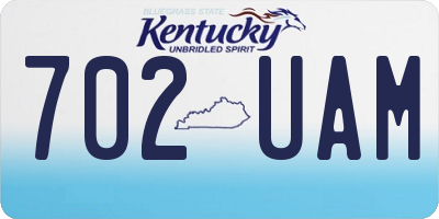 KY license plate 702UAM