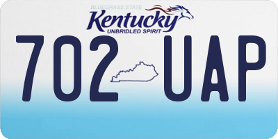 KY license plate 702UAP