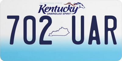 KY license plate 702UAR