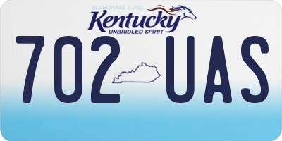 KY license plate 702UAS