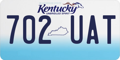 KY license plate 702UAT