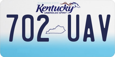 KY license plate 702UAV