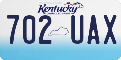 KY license plate 702UAX