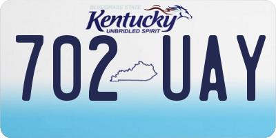 KY license plate 702UAY