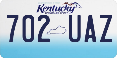 KY license plate 702UAZ