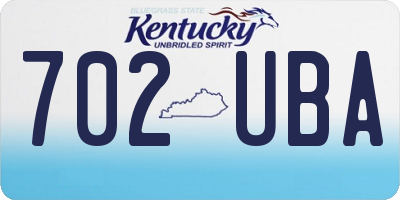 KY license plate 702UBA