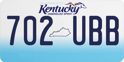 KY license plate 702UBB