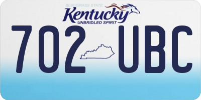 KY license plate 702UBC