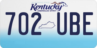KY license plate 702UBE
