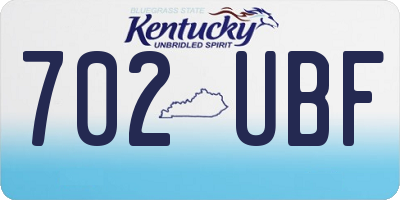 KY license plate 702UBF