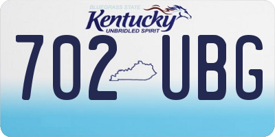 KY license plate 702UBG