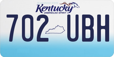 KY license plate 702UBH