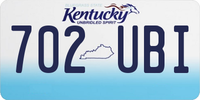 KY license plate 702UBI