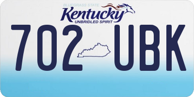 KY license plate 702UBK