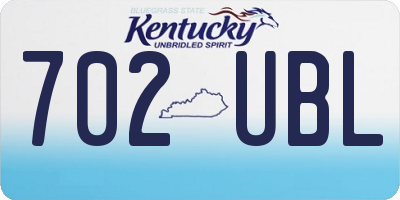 KY license plate 702UBL