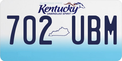 KY license plate 702UBM