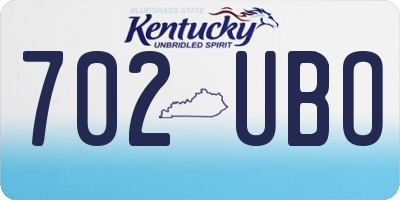 KY license plate 702UBO