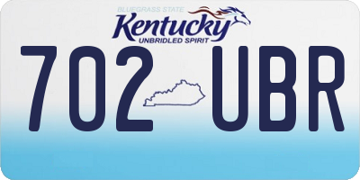 KY license plate 702UBR