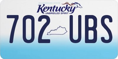 KY license plate 702UBS