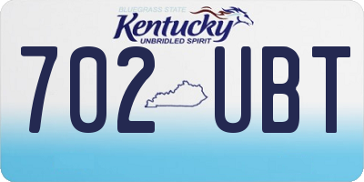 KY license plate 702UBT