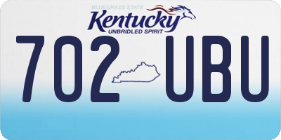 KY license plate 702UBU