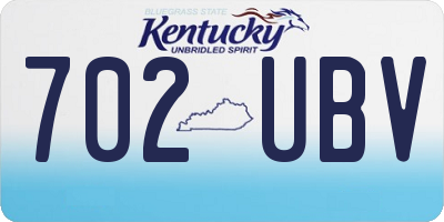 KY license plate 702UBV