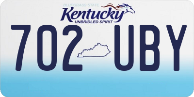 KY license plate 702UBY
