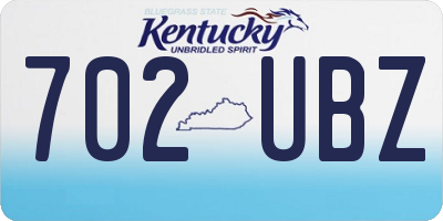 KY license plate 702UBZ