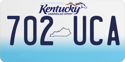 KY license plate 702UCA