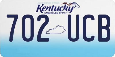 KY license plate 702UCB