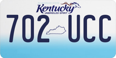 KY license plate 702UCC