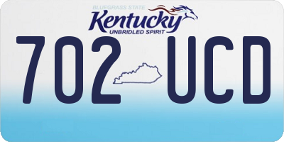 KY license plate 702UCD
