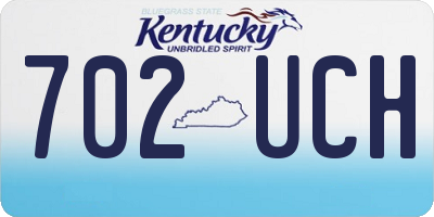 KY license plate 702UCH