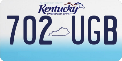 KY license plate 702UGB