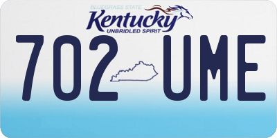 KY license plate 702UME
