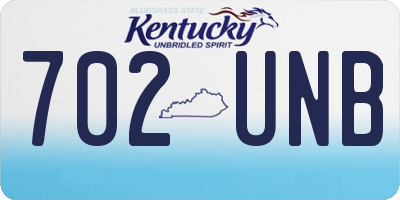 KY license plate 702UNB