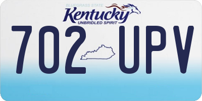 KY license plate 702UPV