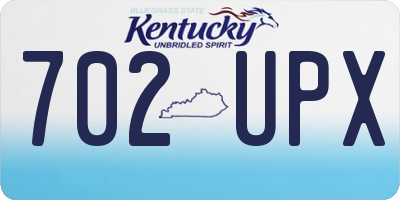 KY license plate 702UPX