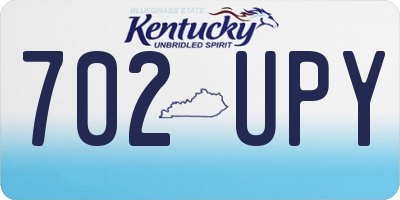 KY license plate 702UPY